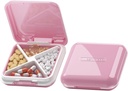 DUBSTAR mazās tabletes kaste, cute Pill kaste - Travel Daily Pill organizētājs, Portatīvs pretty Pill konteiners Purse kabatām, Compact Medicine Holder for Vitamīni, zivju eļļas, papildinājumi (rozā)