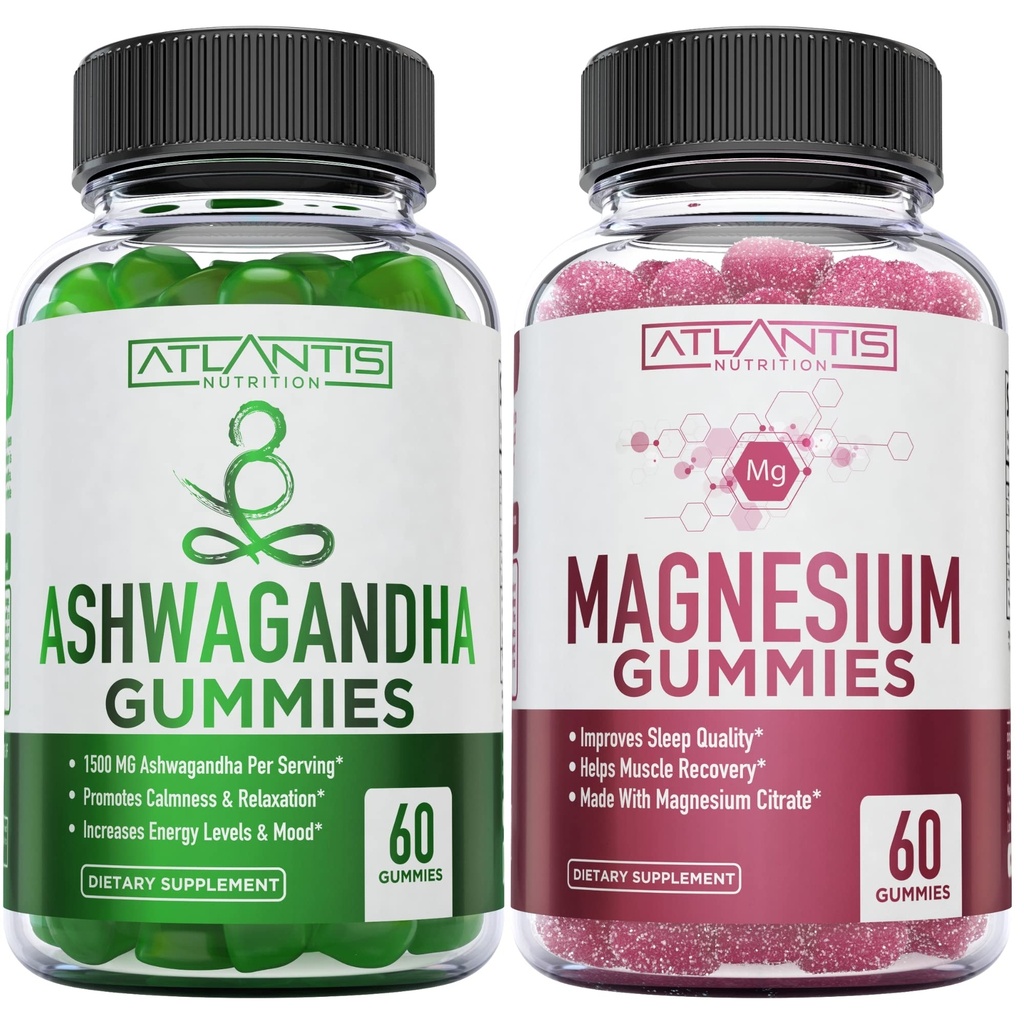 Ashwagandha & Magnija Gumijas uzlabotām miega un stiprinātas ķermeņa funkcijas. Ashwagandha palielina Mood & Enerģija - Magnijs palīdz atgūt muskuļus & atvieglo krampji - Vegan