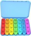 Odaro Weekly Pill organizators 4 reizes dienā, Daily Pill Box 7 diena, liels ceļojumu Pill Case ar 28 iecirknis, lai turētu zāles, vitamīnus un piedevas - zils Case