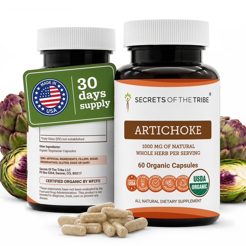 Tribe Artichoke 60 kapsulas, 1000 mg, Artišoks (Cynara scolymus) Žāvētas lapas (60 kapsulas)