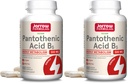 Jarow Formulas Pantothenic Acid B5 500 mg - 100 Veggie Caps - Essential B Vitamīnu - Enerģijas ražošanas un vielmaiņas atbalsts - 100 Servējumi (iepakojums no 2)