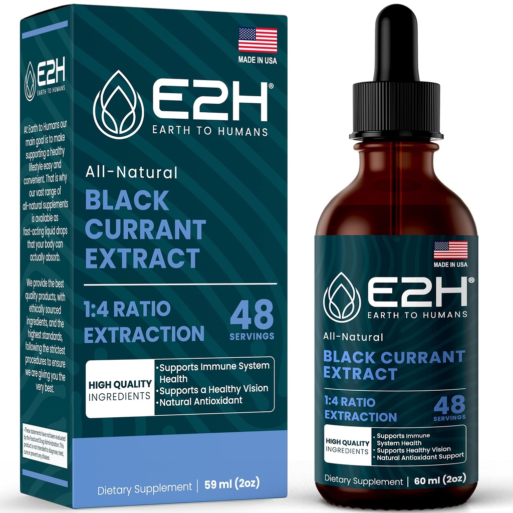 E2H Dabisks upeņu ekstrakts, auksti presētas upeņu sēklas - Imūnsistēmas veselība - ātri absorbējošs šķidrums - 2 Fl Oz