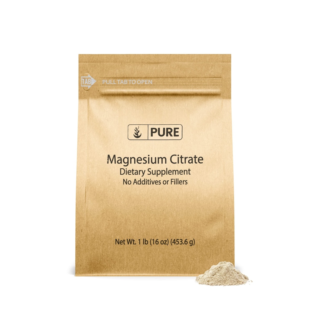 Pure Original Sastāvdaļas Magnija citrāts (1lb) Magnija papildinājums, Neuzliesmojošs, Izšķīdina Viegli