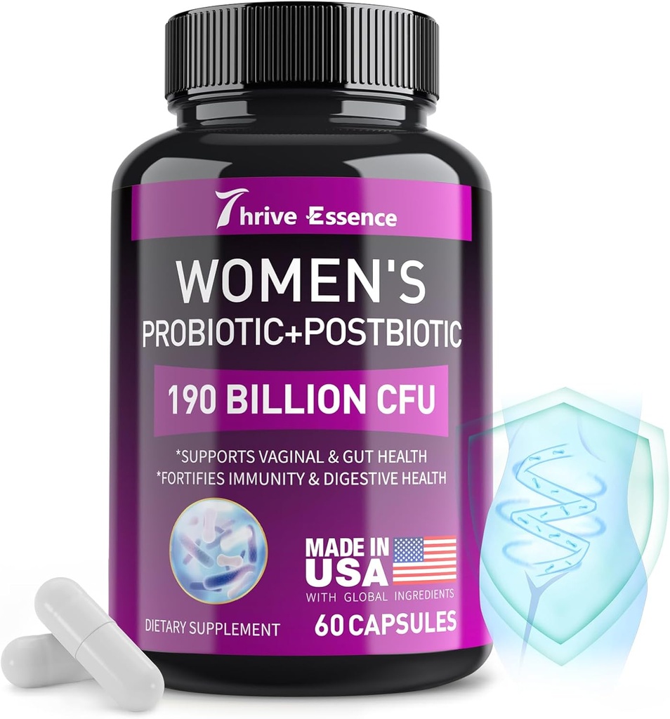Probiotikas sievietēm 190 miljardi KVV - 10 celmi un postbiotikas Wowen- Imūnās, Gremošanas, Gut, Vaginālā un Urīna Veselība, PH Balance- Supports Dažreiz Aizcietējums, Gāze & Bloating, 60 Kapsulas