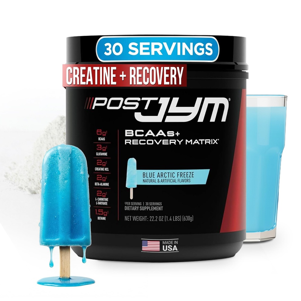 JYM papildinājums Zinātne Post JYM Active Matrix Blue Artic Freeze Amino Recovery Pulveris Pure Kreatīns HCL, BCAA s, Glutamīns, karnitīns, Betaine, Taurīns stipruma, remonts, sniegums 30 Kalpo