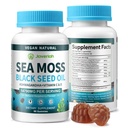 Vegan Ashwagandha Sea Moss Gumies - melna sēklu eļļa, vitamīns C&D imūnās uzturvielas, gremošanas, antioksidants 13 1 Bundle, Sea Moss Chlorophyll Advanced Strength Formula 2Pack 120 Gummies