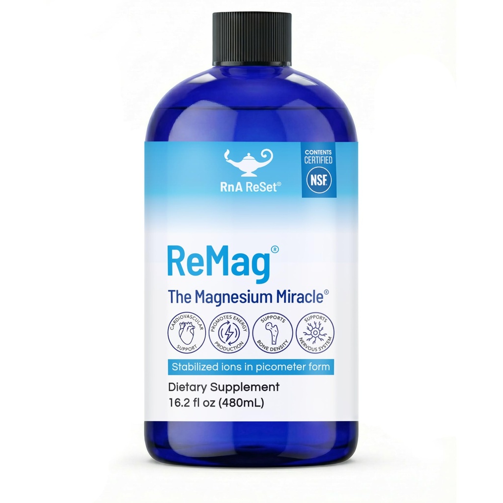 RnA ReSet ReMag – piko-jonisks šķidrs magnijs augstai absorbcijai, 16,2 Fl Oz (1 iepakojums)