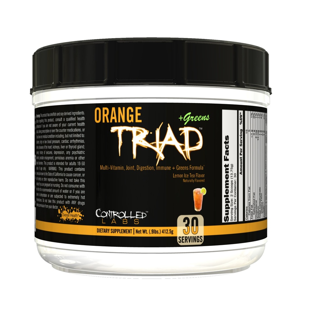 KONTROLĒTA LABS Orange Triad Plus Greens vīriešiem un sievietēm, 30 Kalpo dzelzs bezmaksas sporta papildinājums vispārējai veselībai, Multivitamīnu, gremošanas, Imūnās sistēmas, un kopīgas veselības