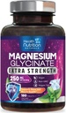 Magnijs Glicināt 250mg - 100% Helated Magnijs Max Absorbcija - Miega atbalsts, Muskuļi, Nervu, Kaulu un Sirds Veselības Atbalsts, Labākais Mag Papildinājums, Vegan Non-GMO, 3 Party Pārbaudīts - 180 Tabletes