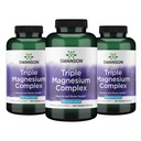 Swanson Triple magnija komplekss - Minerālu Papildinājums - Dabiskais atbalsts - Attīstošais citrāts, Oksīds un aspartāts - (300 kapsulas, 400mg Katrs, 3 iepakojumi)