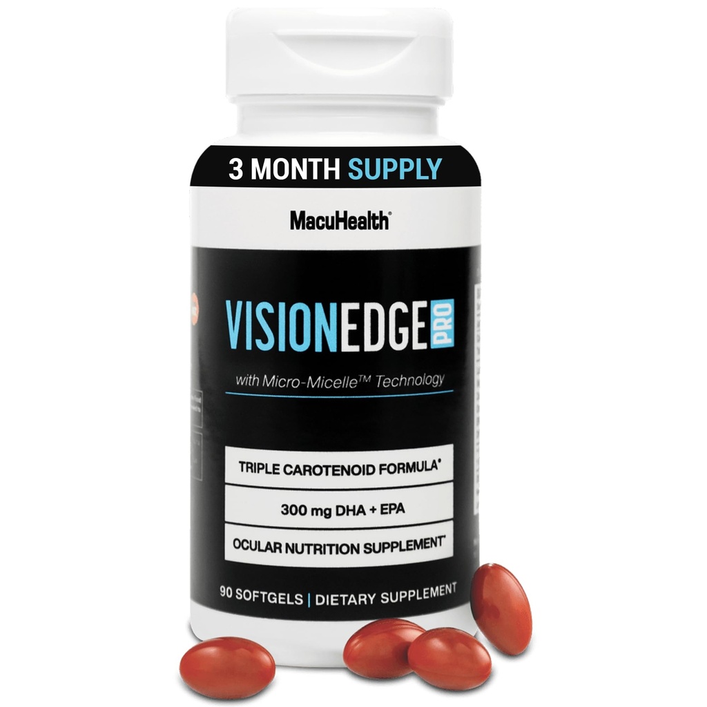 Acu papildinājums sportistiem; Formula ar luteīnu, Zeaksantīnu un Mezo-Zeaksantīnu, acu papildinājumi Omega 3, Essential Carotenoids for Eyes - (90 Softgels, 3 mēnešu piegādes)