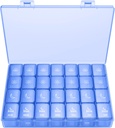 XL Pill organizētājs 4 reizes dienā, BUG HULL Extra Large Weekly Pill Box Case, 7 Day Vitamīnu konteiners ikdienas Pill turētājs Cod-Liver Oil, Vitamīni, papildinājumi (Royal Blue)