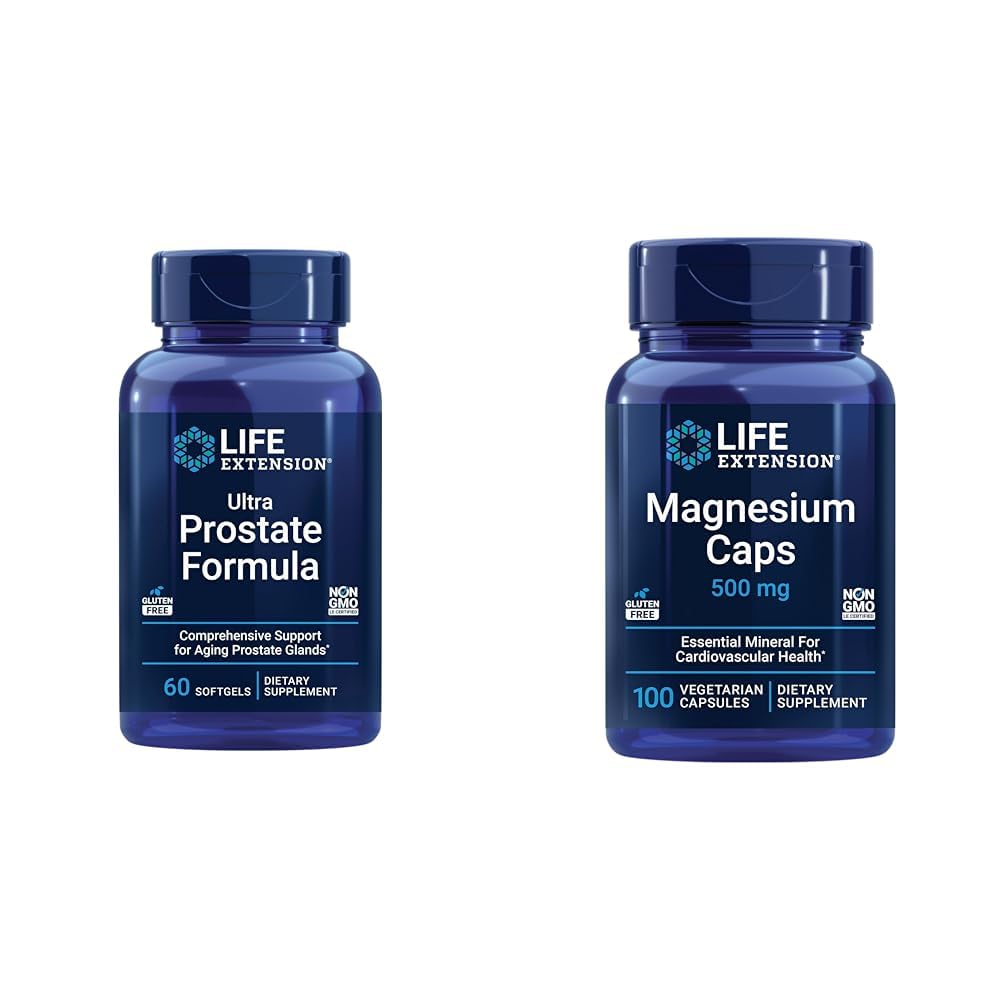 Ultra prostata formula un magnija vāciņi, 500 mg, magnija oksīds, citrāts, sukcināts, sirds veselība, veseli kauli, vielmaiņas palīgviela, 100 veģetārās kapsulas