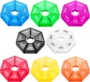 Ponpon 8pcs Pill turētājs Box 7- Push Portable Vitamīnu turētājs Box Pill Organizators Medicīna Plānotājs (8 Corlor)