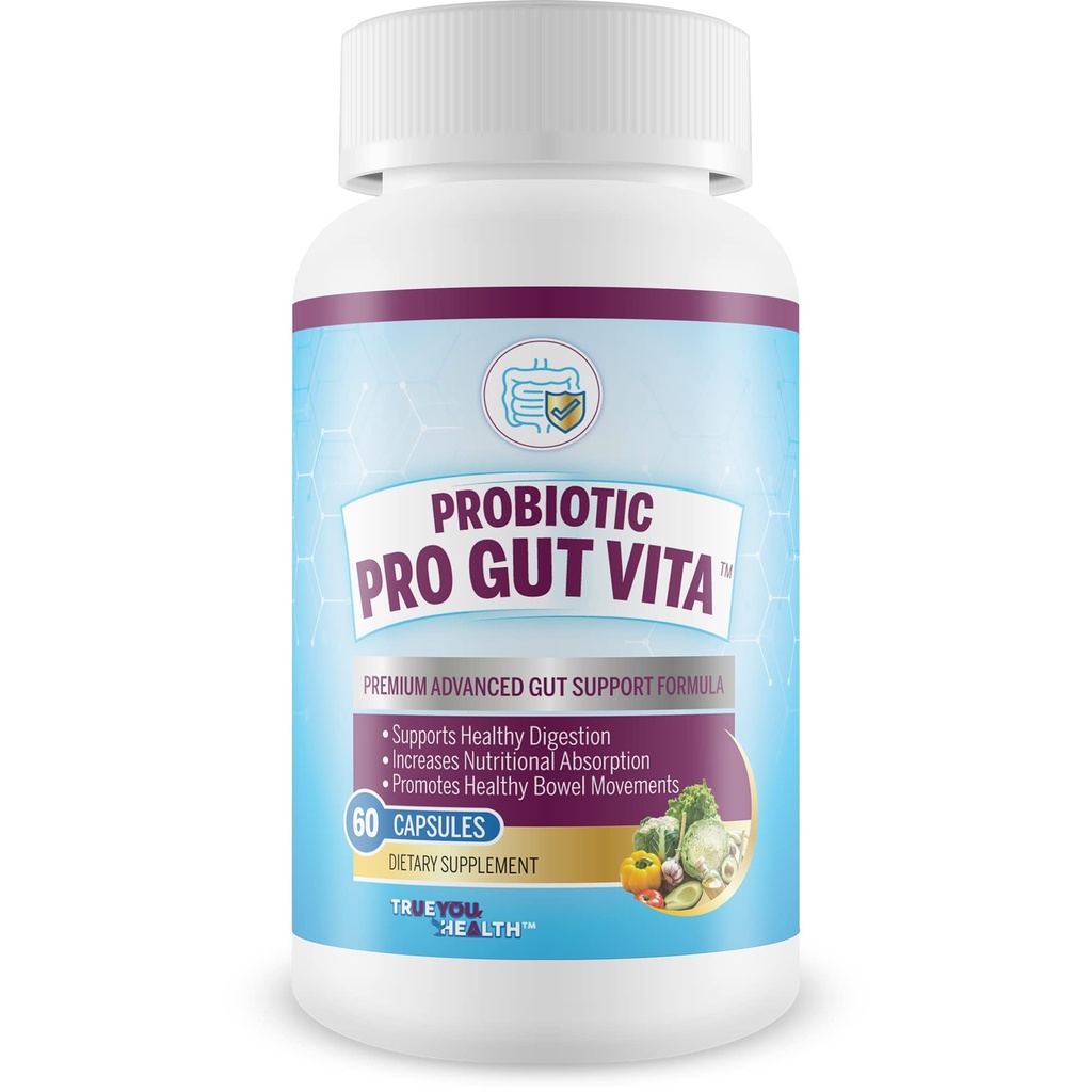 Probiotic Pro Gut Vita - Gut Health Support Probiotic & Vitamīnu Formula - Veicināt veselīgu Gremošanu, Nutrient Absorbcija, Boutel Movements - Palīdzēt uzlabot Gut Microbiome par papildu veselības priekšrocības