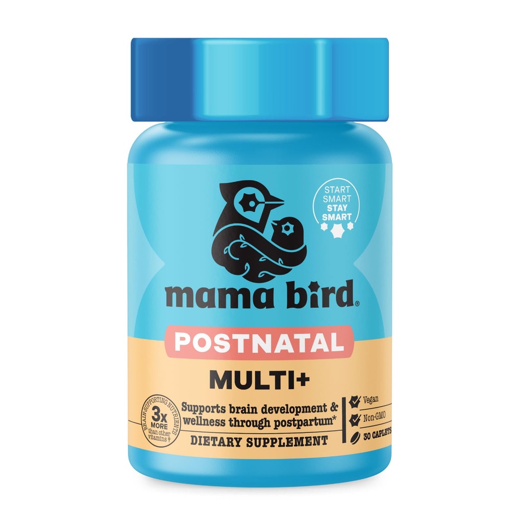 Best Nest Wellness Mama Bird Postnatal Vitamīni barošanai ar krūti un pēcdzemdību periodā, visa pārtika Organisks Blend, metilēti vitamīni, Vegan, vienu reizi dienā, 30 Ct
