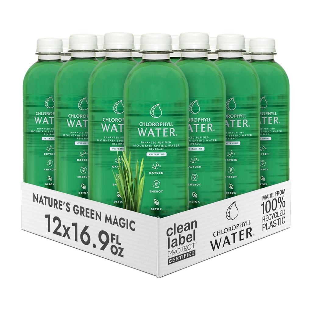 Hlorofila ūdens – šķidrs hlorofila 12-Iepakojums (16.9oz) 