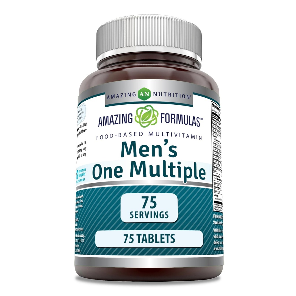 Apbrīnojami Formulas Vīriešu multivitamīnus    ) Pārtikas bāzes tabletes Papildinājums ) Ideāls Blend vitamīnu, minerālvielas, 25 miljoni KVV probiotikas un pārtikas bāzes enzīmi (1 Pack, 75 Skaits)