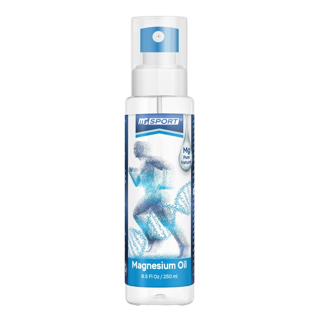 Magnija eļļas smidzināšana – 250 ml Magnija hlorīda augsta Absorbcija un tīrs no Nāves jūras, Nav konservanti – Atbalsta Miega, Muskuļu atgūšanas un Krampji. 1400 izsmidzinājumi – 8 mg Mg vienā izsmidzinājumā.