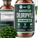 HERBIFY hlorofila pilieni - Šķidrais hlorofils enerģijas veicināšanai un imūnās sistēmas atbalstam - ražoti ASV - hlorofila šķidruma pilieni ķermeņa detoksam, iekšējais dezodorants un uzlabo ādu - 2 Oz