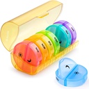 Sukuos Large Weekly Pill organizator 2 reizes dienā, Daily Pill Box 7 Day Viegli atvērt ar dubultu aizsardzību, AM PM Pill Case for Medicine/Vitamin/Zivju eļļa/Applements (Jellow)