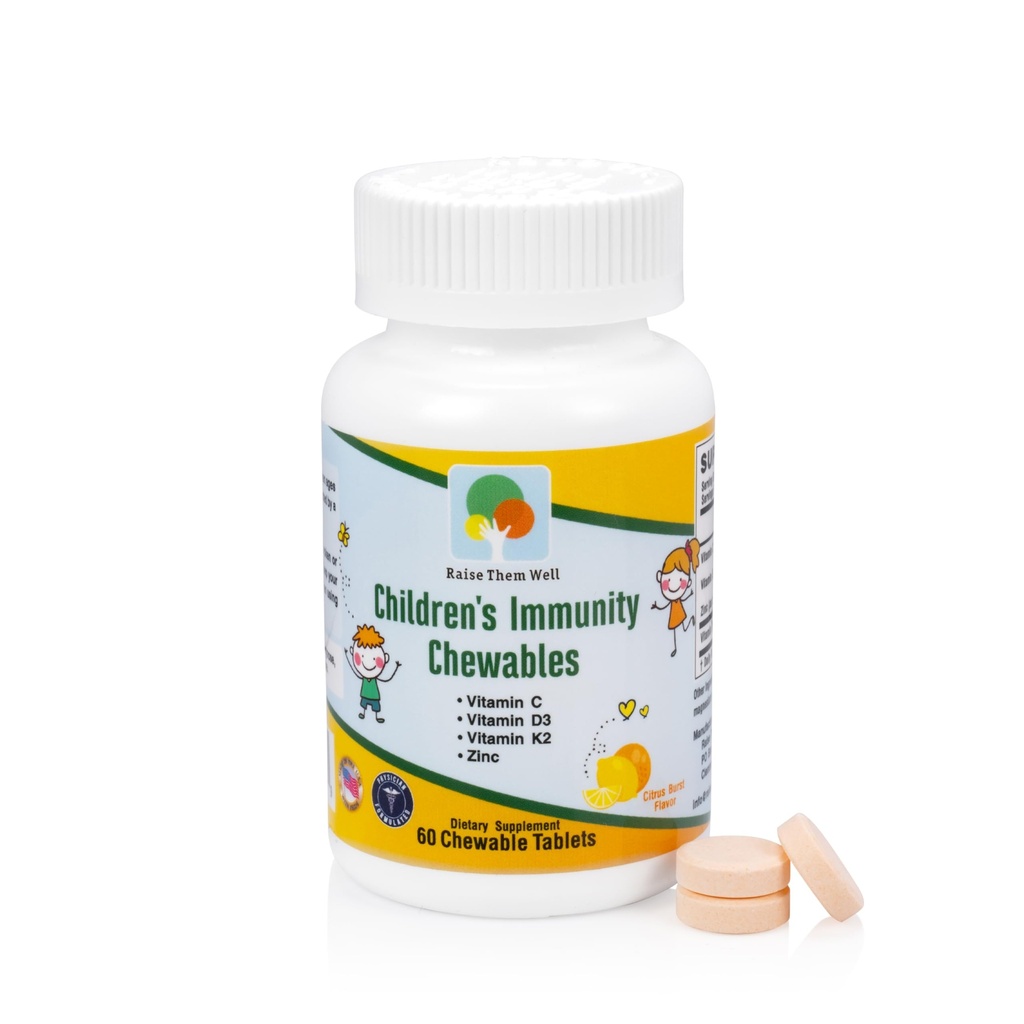 Paaugstināt tos labi bērniem Vitamīnu C & Imūnās Support, Citrus Chewables bērniem, dabas Imūnās Booster ar cinku un plūškoka + bērni Vitamīnu PDF, ārsts Formulēts, 60 Garšas tabletes