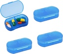 2PCS Pill kaste Purse Small 4PCS Pill organizētājs Portable Travel Daily Pill Konteineri AM & PM Mini Pill kaste vitamīns, zivju eļļa, papildinājums turētājs