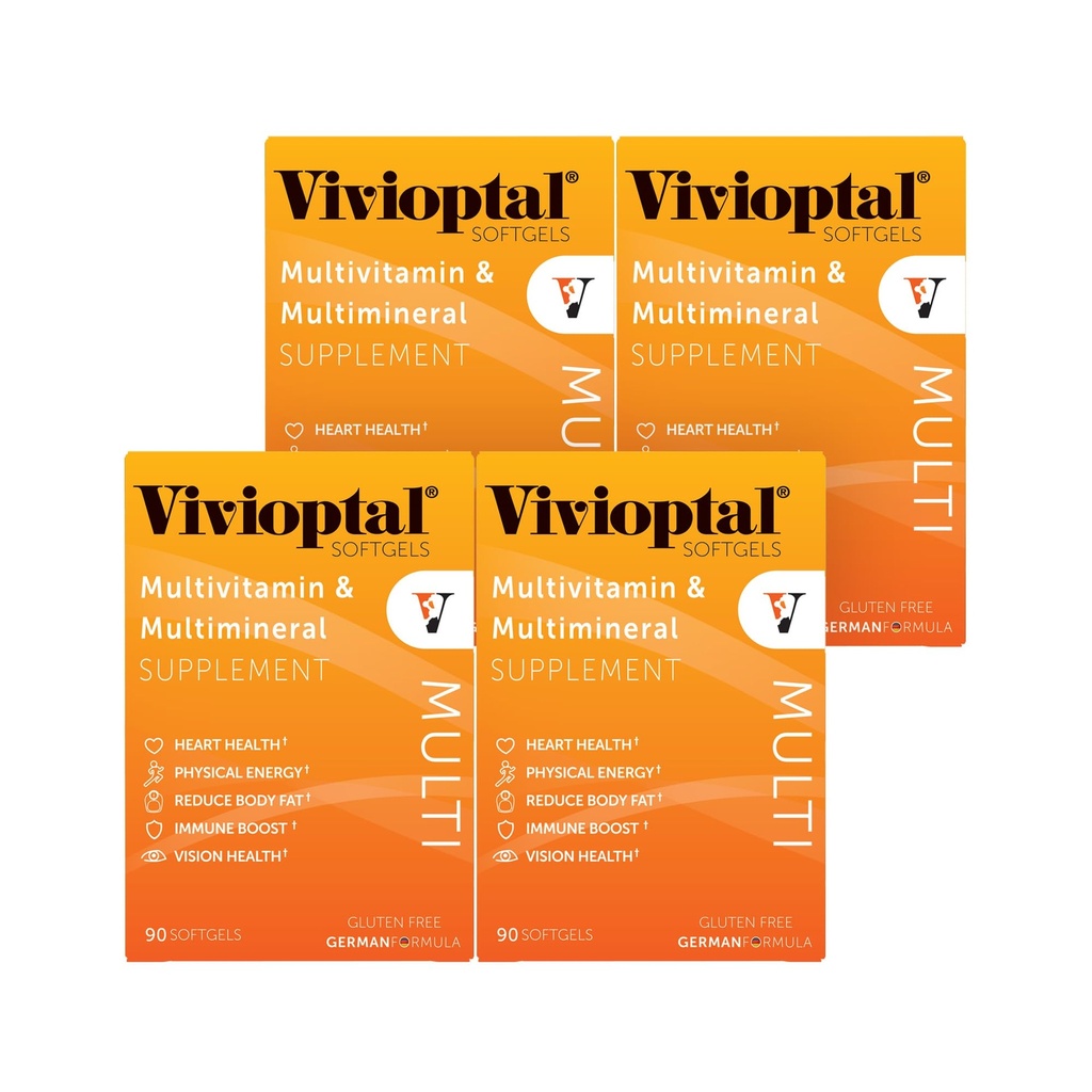 Vivioptāls Multi, 90 softgeli (1 gada piedāvājums), multivitamīni un multiminerāli, bez lipekļa, vācu formula