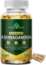Organic Ashwagandha + Black Pepper, visi dabas augstas potences papildinājums stresa mazināšanai un Vitality 120 softgels, 60 dienu piegādes