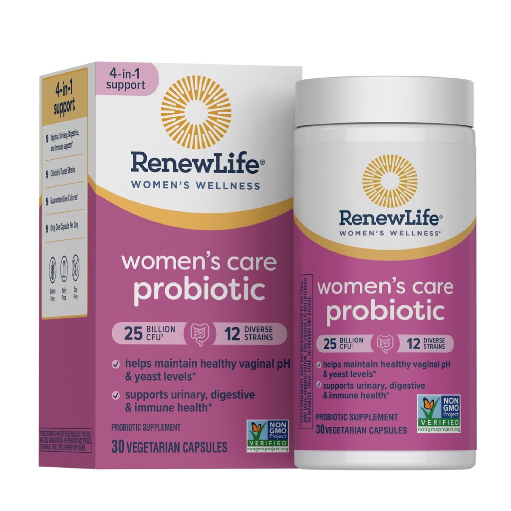 Renew Life Women's Flora Care Probiotic Supplement Vegetable Capsules, 30 CT