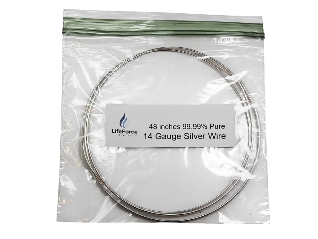 Pure Silver Generator Wires – 9999 Silver Electrodes – Pre-Cut 48-Inch 14 Gauge Wires – Fits LifeForce Generator