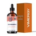 Vimergy USDA Organic Ashwagandha Liquid Extract, 57 Servings – Stress Papildinājums Drops – Adaptogēns – Atbalsta Kognitīvā funkcija – Miega atbalsts – Bezalkohols, Ne-GMO, Vegan & Paleo Friendly (115 ml)