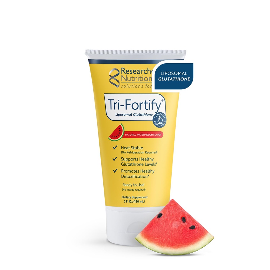 Pētījumi Uztura Liposomālais Glutations (450mg) Šķidrais Gels + C vitamīns - Tri-Fortify - Palīdzība dabas enerģija, Imūnsupport & Detox - Klīniski pētīts Absorbcija - Arbūzs (5 Fl Oz)
