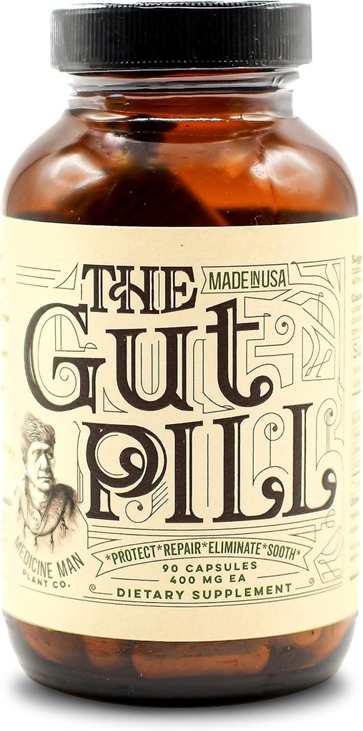 Gut Pill 90 kapsulas - dabas Gut Veselības papildinājumi sievietēm un vīriešiem par leaky Gut remonts - ar marshmallow Saknes Herb, Calendula zieds, Triphala augļi, un Lactobacillus Acidophilus