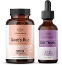 HERBAMAMA Kazas Rue and Milk Šistila komplekts - 1200 mg Kazas Rue Kapsulas un piens Šistils Aknas Detox nokrīt 2 fl oz - Vegan, ne- GMO, Cukurs un bez alkohola - 2 iepakojumi