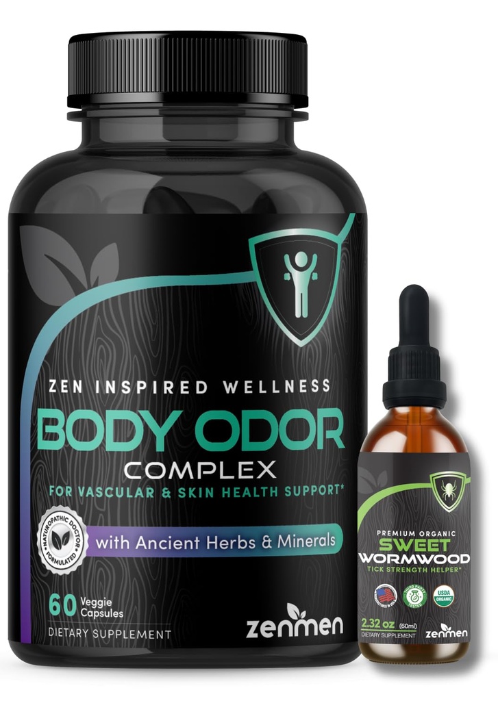 Zenmen kopējā labsajūta paka: ķermeņa odora papildinājums un salds Wormwood Tincture paka