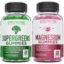 Superzaļie un magnija gumijas - Magnijs palīdz Muskuļi atgūt, Delicious Superzaļie ar spinātu, Brokoļi, Bietes, zaļā tēja, & Acai Immunity Support- 60 Gumijas