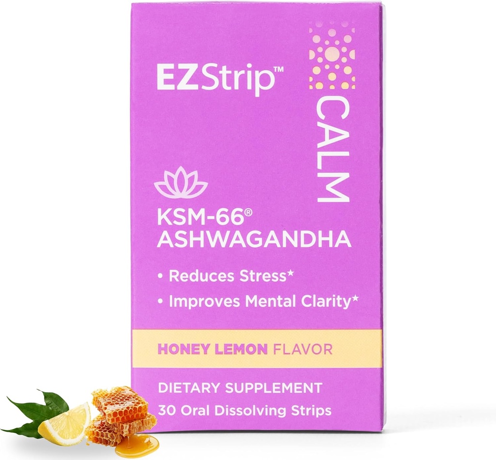 Mierīgs Papildinājums - Medus Citron Flavor, 30 Count - Atrisināt kalšanas sloksnes ar Ashwagandha KSM 66 Palīdzība Stress Relief - Ražots ASV, Cukura un lipekļa-free