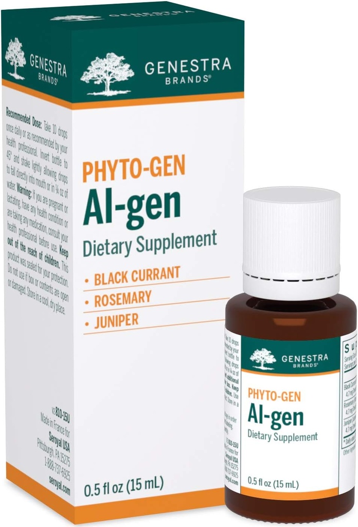 Genestra Brands Al-gen - - Black Currant, Rosemary, un Juniper Herbal papildinājums - 0.5 fl. oz.