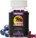 Gumijas miecēšana, miecēšanas papildinājums pieaugušajiem, sievietēm un vīriešiem, miecēšanas gumijas ādas veselībai un pigmentācijai, ne-GMO, vegans, melleņu uzliesmotājs, 60 gumijas