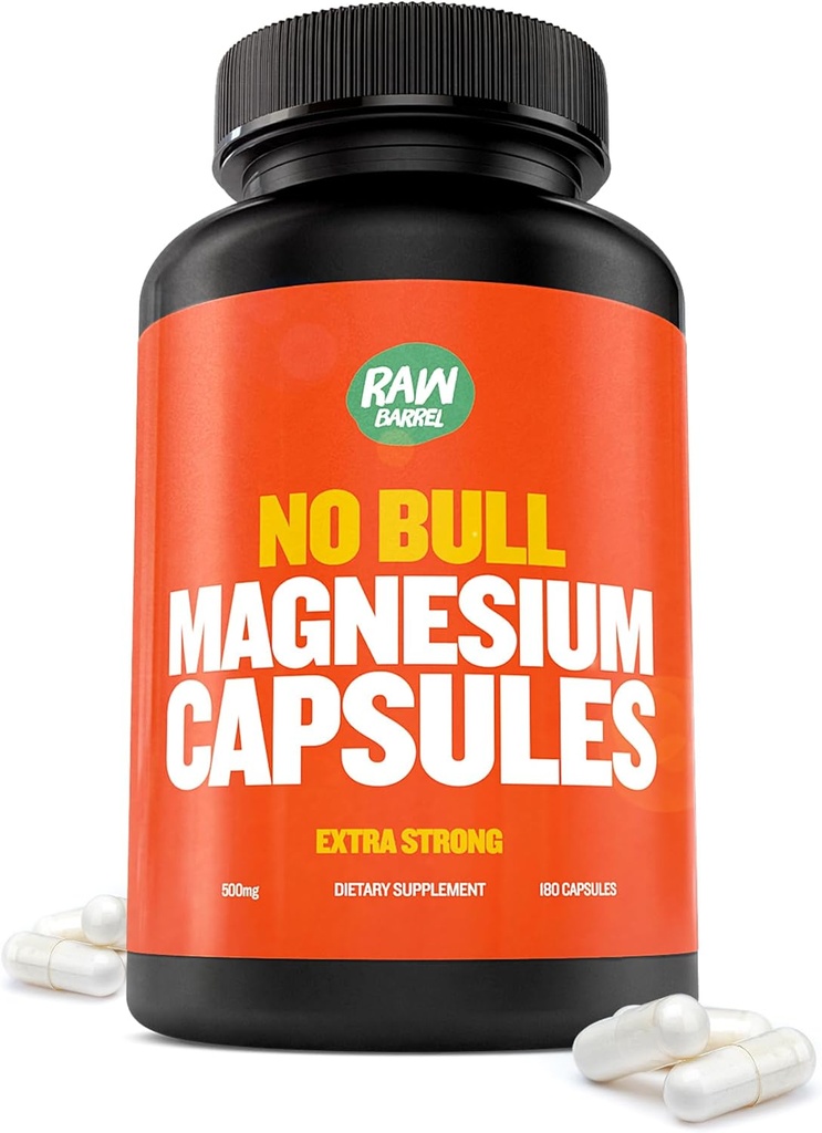 Magnija kapsulas „Nav buljona”, unikāla magnija citrāta un oksīda formula miegam un relaksācijai, magnija tabletes muskuļu sāpes un spazmas novēršanai, magnija oksīda citrāts, 500g