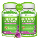 Aknu tīrīt Detox remonts Gumijas, piena gumijas ar artišoku, Dandelion aknu atbalstam, vegans un ne-GMO, bez želatīna, ābolu flavors 120ct