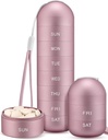 Zannaki metāla mitruma Proof Weekly Pill organizators, Stackable Aluminum Sakausējuma BPA Free Travel Pārgājiens 7 Day Pill Box Kaste ūdensizturīgs un liels iecirknis turēt tabletes, vitamīni, zivju eļļa, papildinājumi