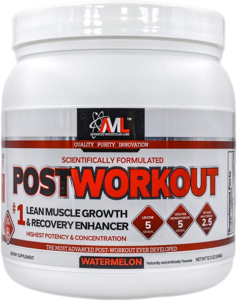 Advanced Molecular Labs - postworkout Pulveris, Lean Muskuļu augšanu, Recovery uzlabotājs, Muskuļu ēka Pēc Workout Recovery Dzēriens sievietēm un vīriešiem, Arbūzs, 12.3 oz