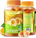 Bezcukura luteīns 5mg Gumijas acu veselībai: ar 1mg Zeaxanthin, luteīns piedevas Acu vitamīni Pildītas gumijas Luteīns Papildinājums redzes un zilas gaismas aizsardzību, Orange Flavor, 60 Count