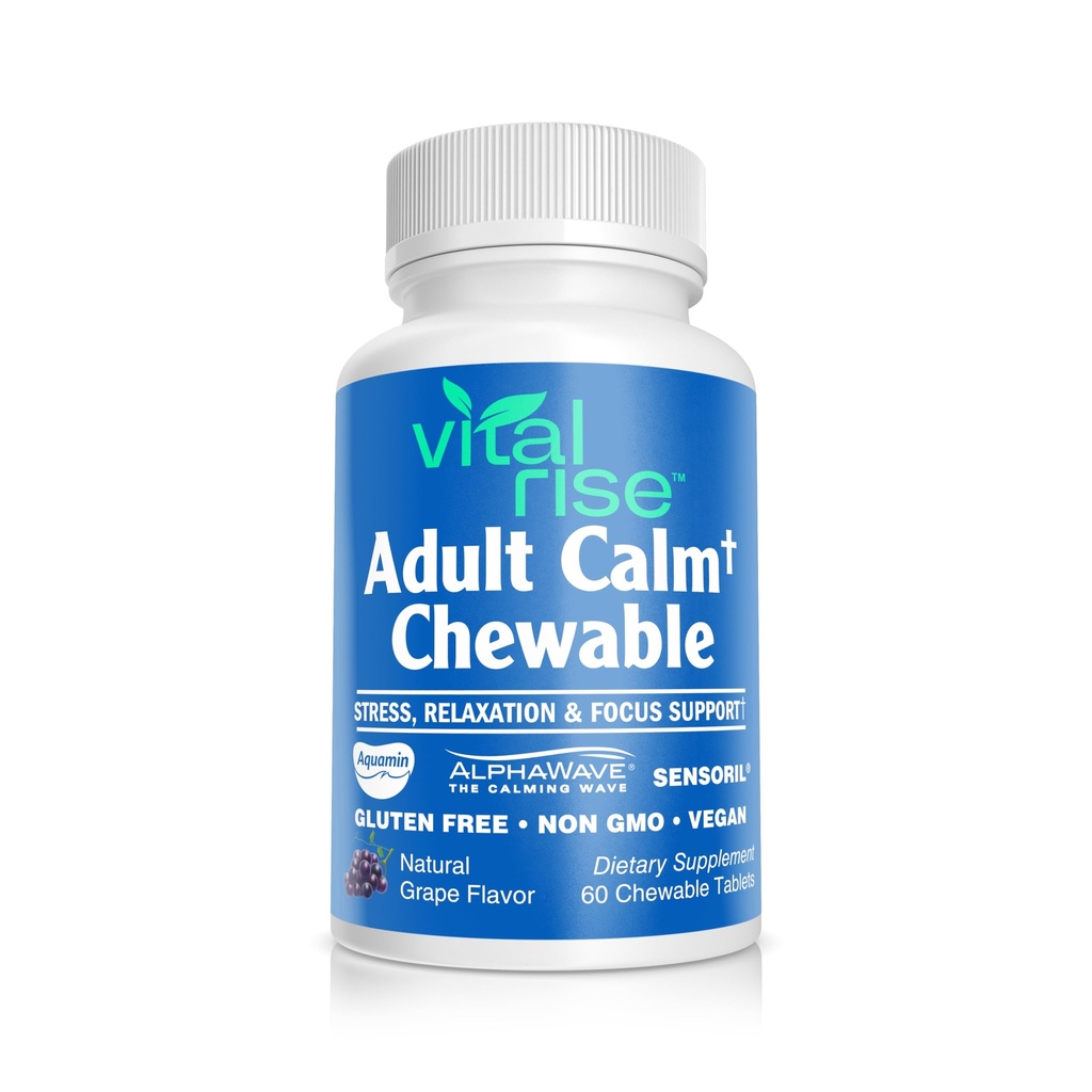 Magnijs un Ashwagandha Košļājamās tabletes pieaugušajiem – Augsta Absorbcija Magnija Stress Atbalsta Papildinājums – Bez lipekļa, Vegan, Ne-GMO, Vīnogu