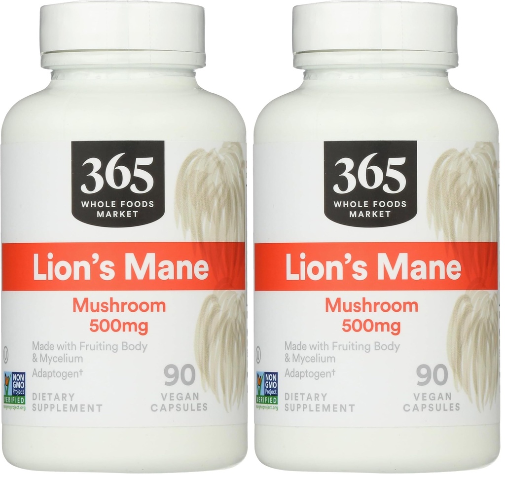 365 pēc Visa Foods Market, Lion's Mane, 90 Count (2. iepakojums)