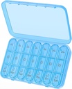 Daviky Weekly Pill organizators 3 reizes dienā, liels 7 dienas Pill Box 3X diena ar atsevišķu konteineru, Portable Travel Pill kaste medikamentiem, vitamīniem, zivju eļļu un piedevas