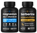 NutraChamps Pilnīga kaulu un vielmaiņas atbalsts : Magnija Cinka D3 & Berberīns Duo