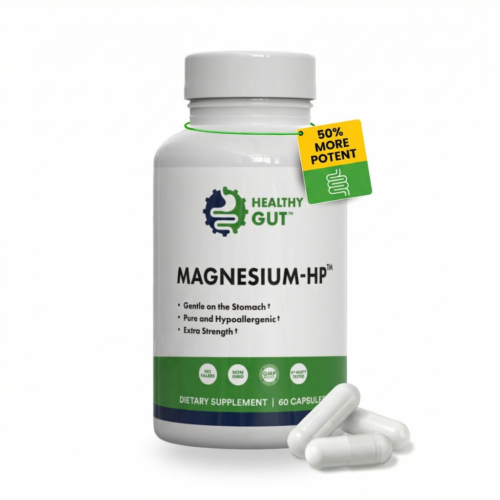 Veselīgi Gut Magnija-HP, Ultra Pure Glicināts ar Nulles filtrātiem, 180 mg Magnija Glicināts, 60 Kalpojumi